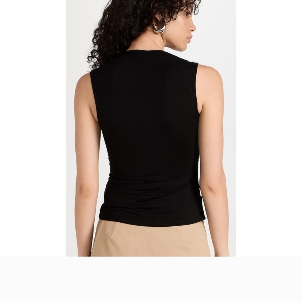 NWT, Asymmetrical, Reformation, Shae Knit, Black Top, Size M - Picture 2 of 5